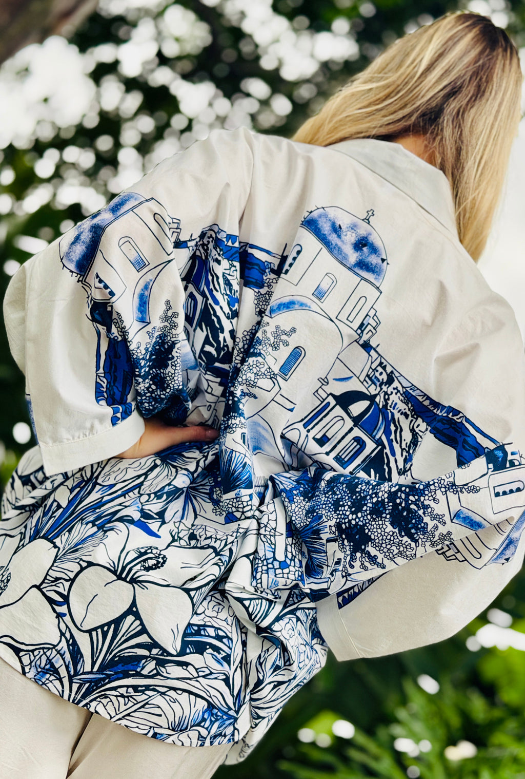 Wish You Were Here –  Resort Button Top - Azure