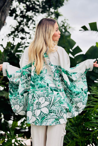 Wish You Were Here –  Resort Button Top - Emerald