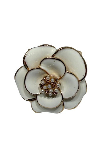 White Flower Scarf Ring