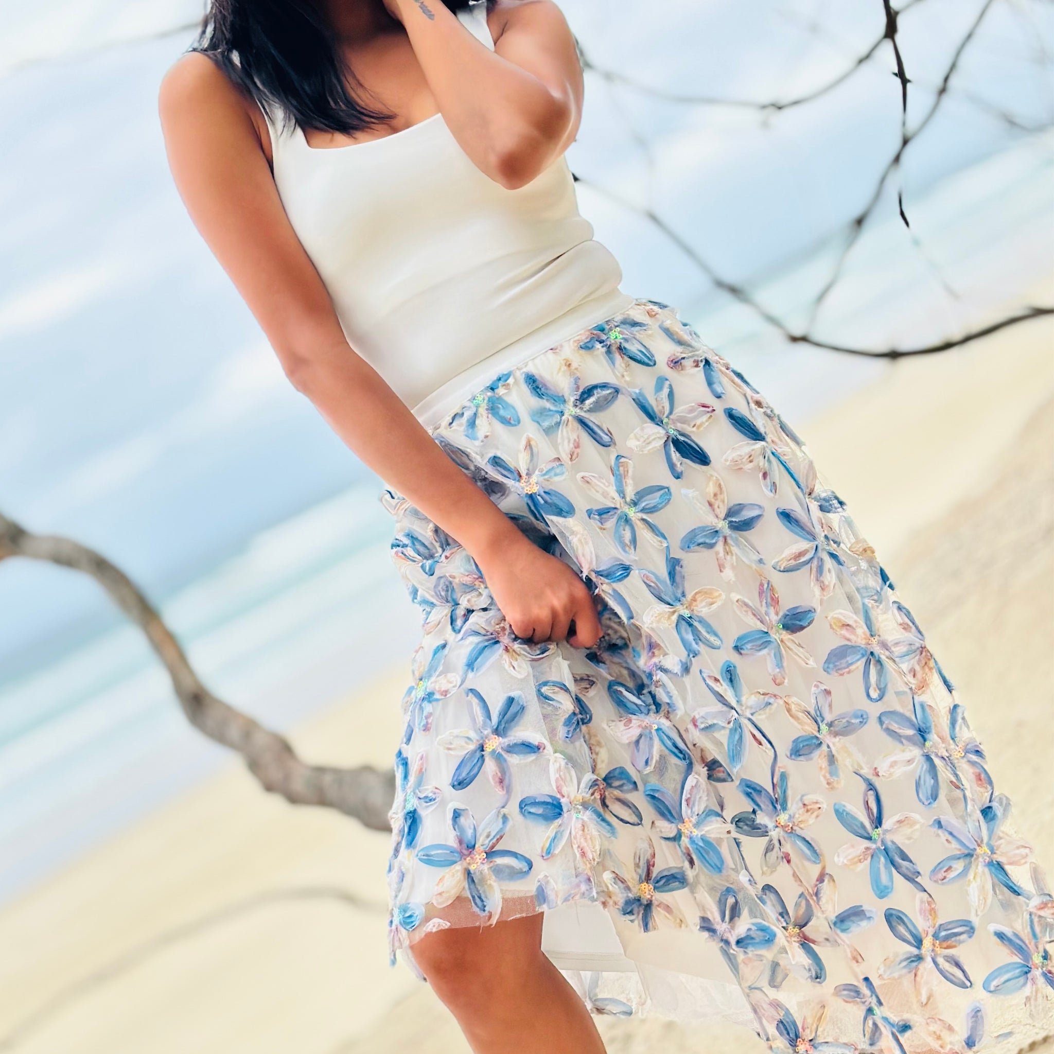 Limited Edition Get Carried Away Skirt - Blossoming Blue