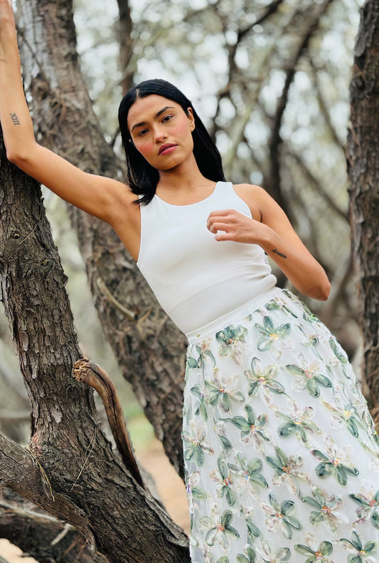 Limited Edition Get Carried Away Skirt - Blossoming Green