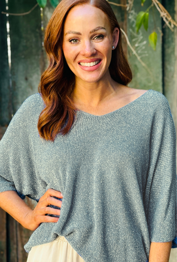 Born To Sparkle Top - Sky