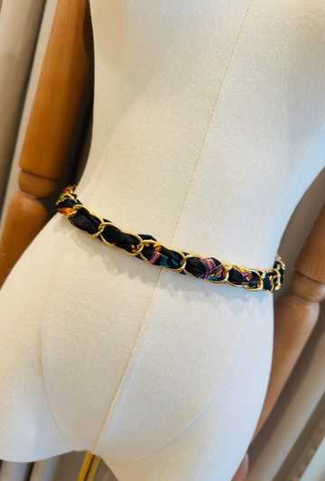 Bridle Scarf Belt - Black/Gold
