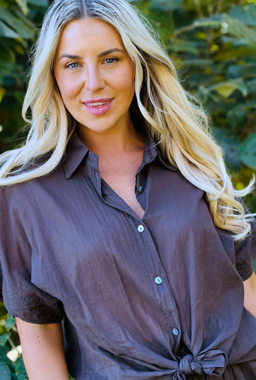 Tie Me Up Top - Cocoa