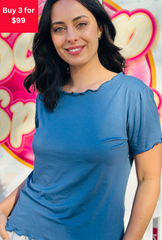 Caught You Looking Tee - Dusty Blue