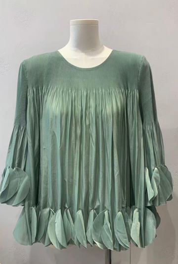 Petal Drama Top Sage
