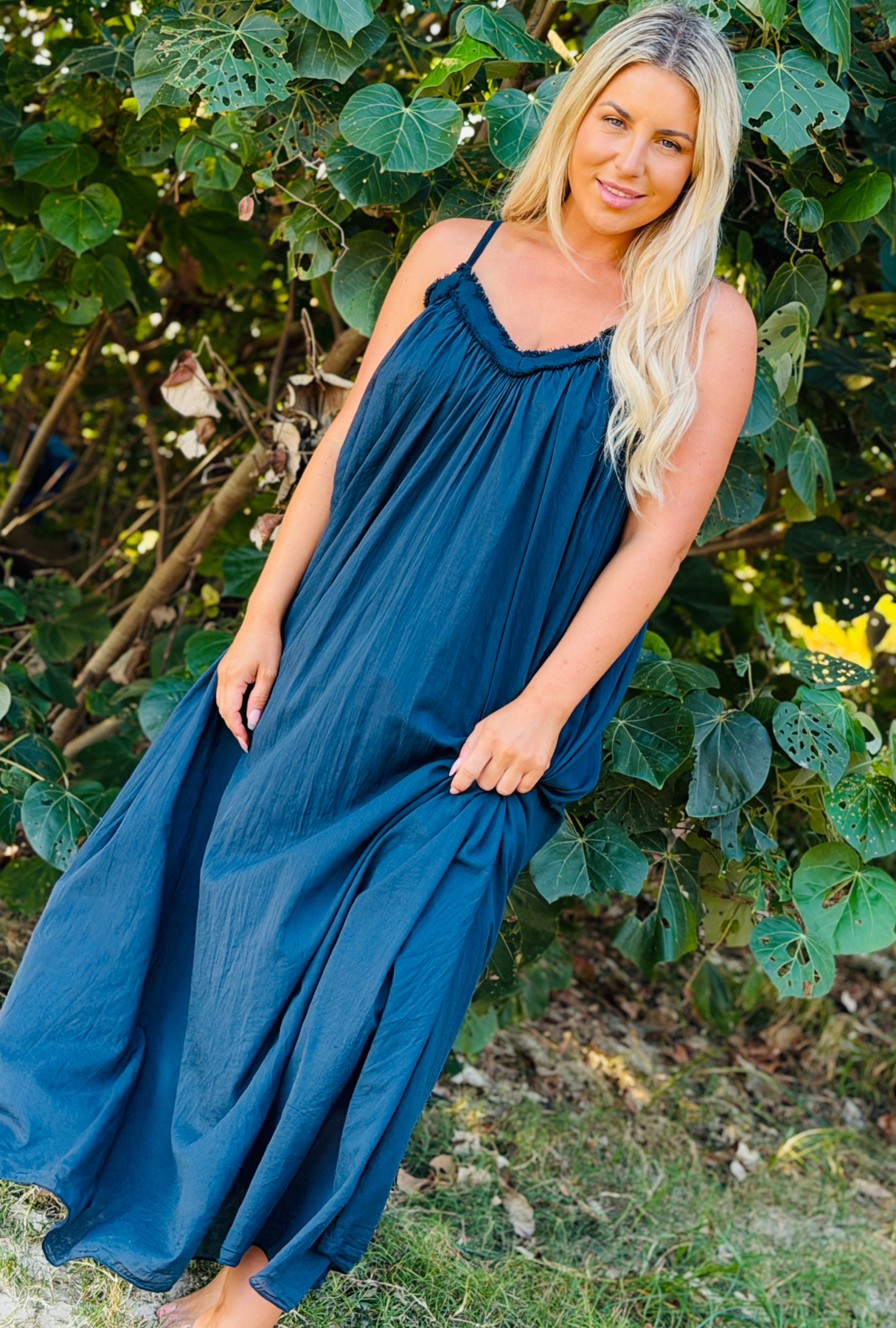 Untied & Unbothered Long Dress - Saxe Blue