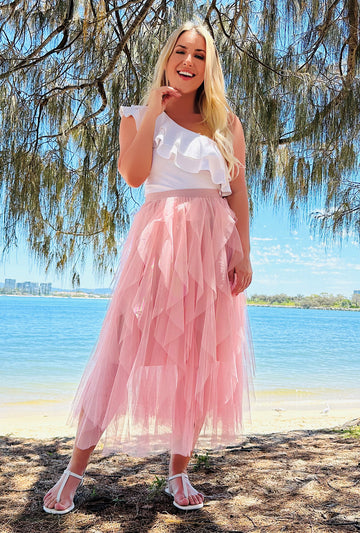 Get Carried Away Skirt - Ballet Pink