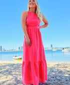 Crossed A Line Maxi Dress - Sunset