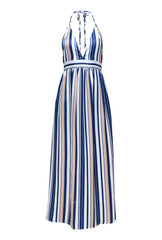 CLEARANCE - Got Your Back Maxi Dress - Navy Stripe