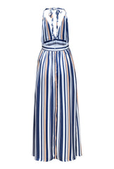 CLEARANCE - Got Your Back Maxi Dress - Navy Stripe