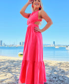 Crossed A Line Maxi Dress - Sunset