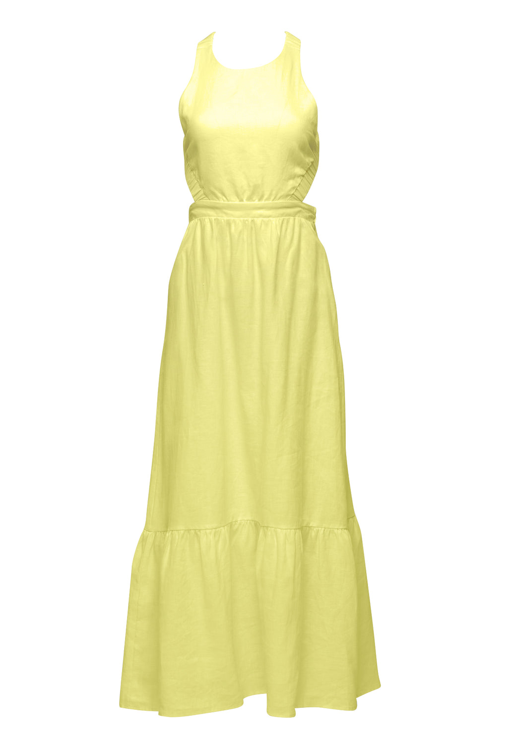 Crossed A Line Maxi Dress - Lemon Slice