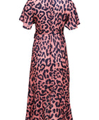 Kick Up Your Heels Wrap Dress - Leopard