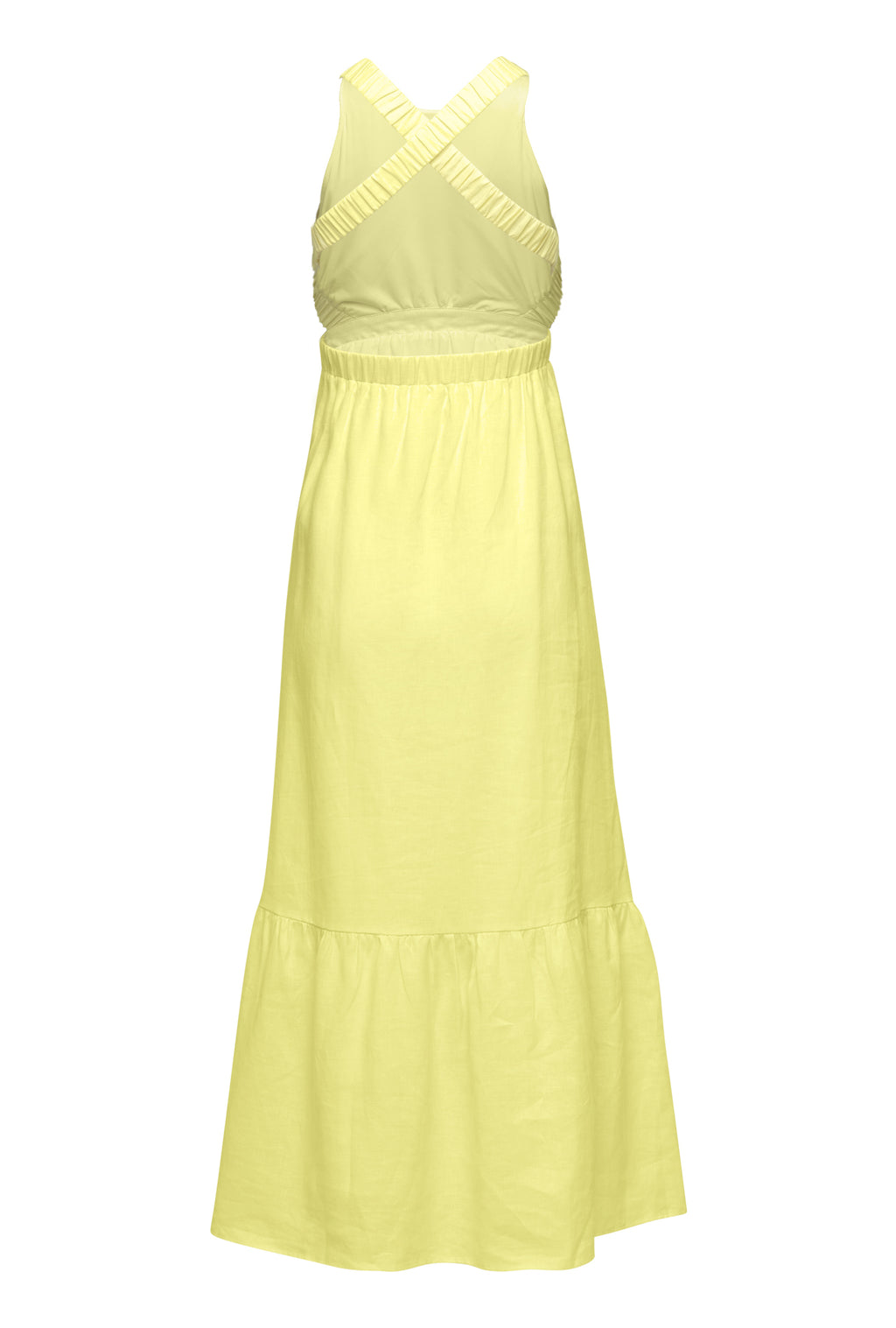 Crossed A Line Maxi Dress - Lemon Slice